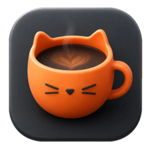 CaffeinateCat: an orange cat-shaped coffee mug