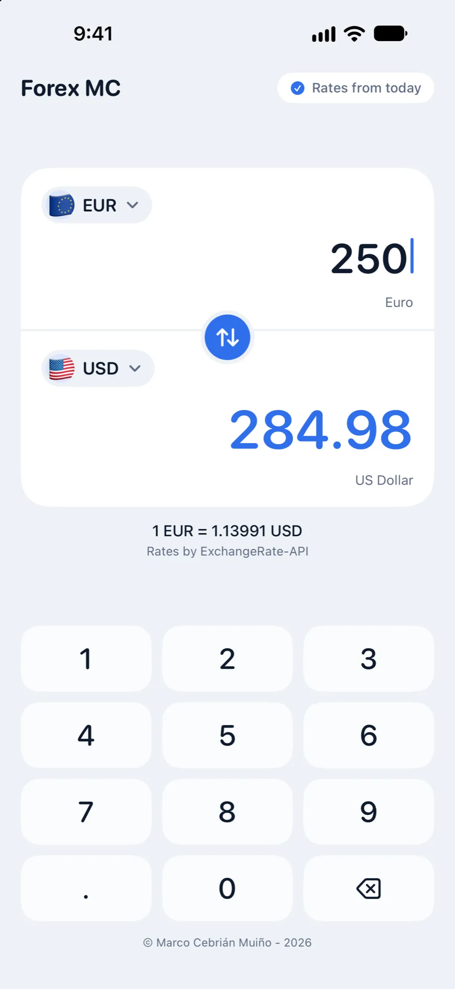ForexMC converter on iPhone